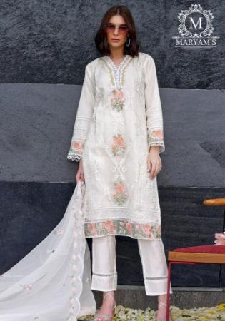 Picture of Admirable Organza White Straight Cut Salwar Kameez