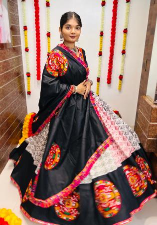 Picture of Cotton & Silk Black Readymade Lehenga Choli