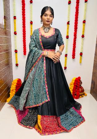 Picture of Cotton & Silk Black Readymade Lehenga Choli