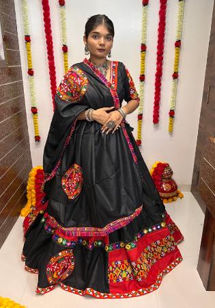 Picture of Cotton & Silk Black Readymade Lehenga Choli