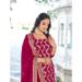 Picture of Georgette Dark Red Straight Cut Salwar Kameez