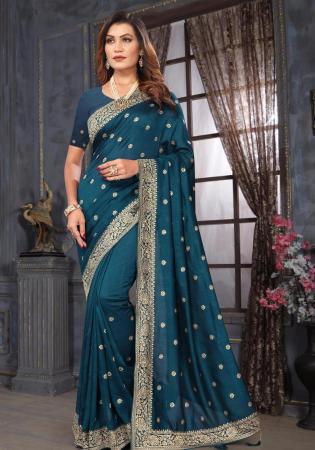 Picture of Classy Georgette Dark Slate Grey Saree