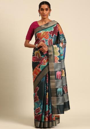 Picture of Appealing Cotton Dark Slate Grey Saree