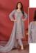 Picture of Georgette & Organza Dark Grey Straight Cut Salwar Kameez