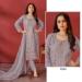 Picture of Georgette & Organza Dark Grey Straight Cut Salwar Kameez