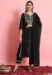 Picture of Rayon & Georgette & Silk Black Readymade Salwar Kameez