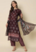 Picture of Rayon & Georgette & Silk Dark Magenta Readymade Salwar Kameez