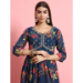 Picture of Rayon & Georgette & Silk Navy Blue Readymade Salwar Kameez