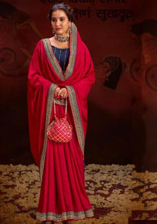 Picture of Beautiful Silk Salmon Saree