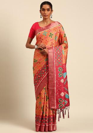 Picture of Fascinating Cotton Coral Saree