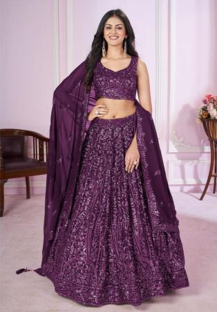 Picture of Well Formed Georgette & Net Blue Violet Lehenga Choli