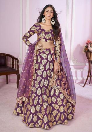 Picture of Resplendent Georgette & Net Purple Lehenga Choli