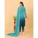 Picture of Georgette Steel Blue Straight Cut Salwar Kameez