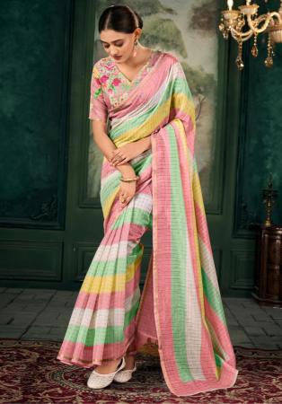 Picture of Taking Linen & Silk Dark Sea Green Saree