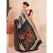 Picture of Stunning Crepe & Silk Dark Slate Grey Saree