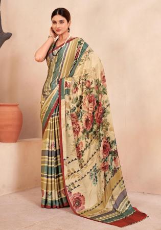 Picture of Exquisite Crepe & Silk Dark Khaki Saree