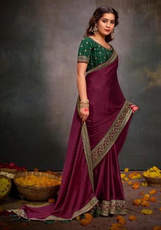 Picture of Excellent Silk Saddle Brown Saree