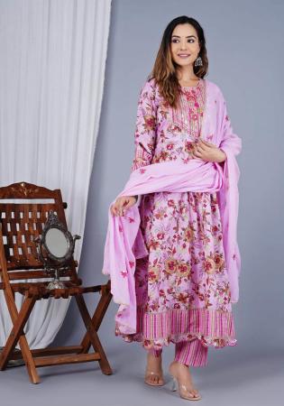 Picture of Radiant Cotton Plum Readymade Salwar Kameez