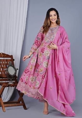 Picture of Fine Cotton Plum Readymade Salwar Kameez