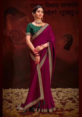 Picture of Delightful Silk Maroon Saree