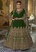 Picture of Well Formed Net Dark Green Anarkali Salwar Kameez