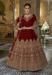 Picture of Well Formed Net Maroon Anarkali Salwar Kameez