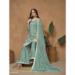 Picture of Chiffon Cadet Blue Straight Cut Salwar Kameez