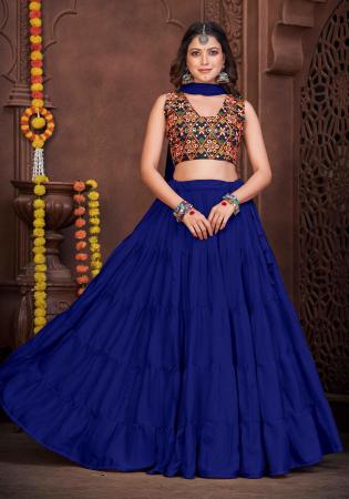 Picture of Beauteous Crepe Midnight Blue Lehenga Choli