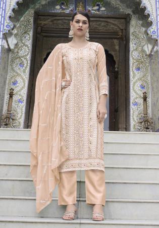 Picture of Resplendent Georgette Coral Readymade Salwar Kameez