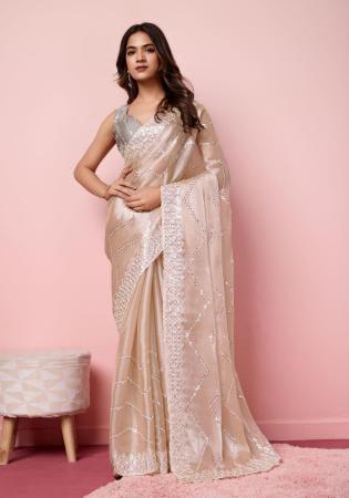 Picture of Shapely Silk Rosy Brown Saree