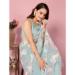 Picture of Comely Net Light Steel Blue Saree