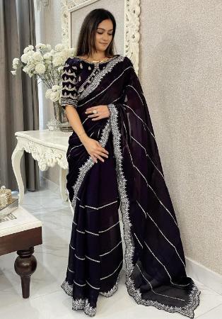 Picture of Amazing Chiffon Purple Saree