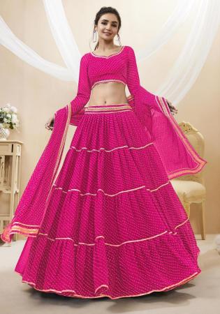 Picture of Comely Georgette Deep Pink Lehenga Choli