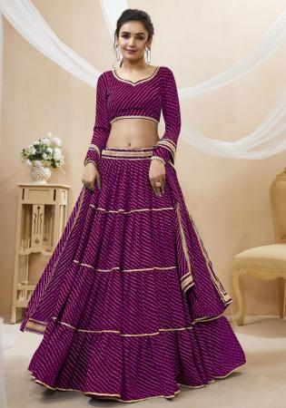 Picture of Alluring Georgette Purple Lehenga Choli