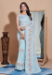 Picture of Superb Georgette Light Steel Blue Saree