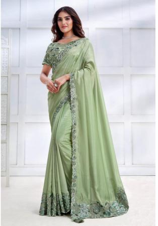 Picture of Pleasing Silk Dark Sea Green Saree