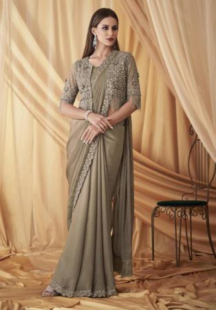 Picture of Stunning Georgette & Satin Bisque Saree