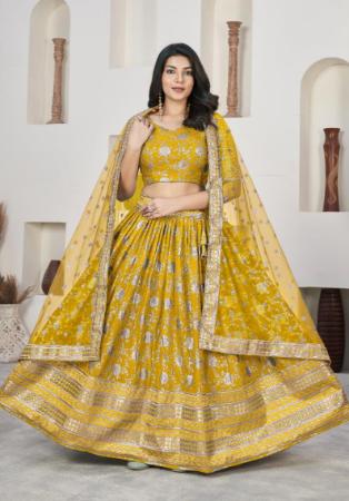 Picture of Ravishing Chiffon Orange Lehenga Choli