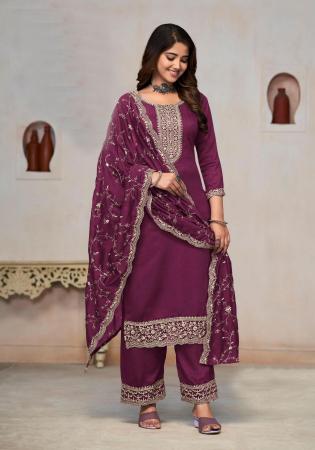 Picture of Appealing Chiffon Brown Straight Cut Salwar Kameez