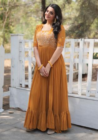 Picture of Elegant Georgette Sienna Readymade Gown