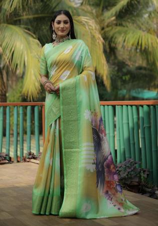 Picture of Radiant Silk Golden Rod Saree