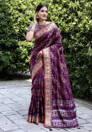 Picture of Enticing Silk Medium Purple Saree