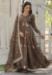 Picture of Chiffon Dark Olive Green Readymade Salwar Kameez