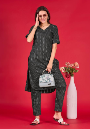 Picture of Appealing Cotton Black Kurtis & Tunic