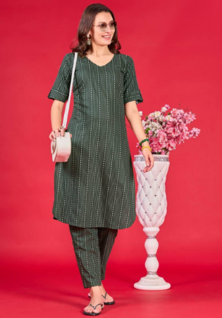 Picture of Excellent Cotton Sea Green Kurtis & Tunic