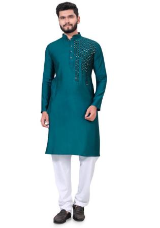 Picture of Classy Cotton Teal Kurtas