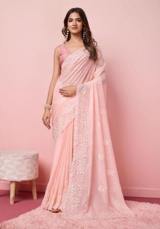 Picture of Bewitching Silk Misty Rose Saree