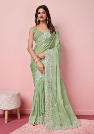 Picture of Statuesque Silk Dark Sea Green Saree