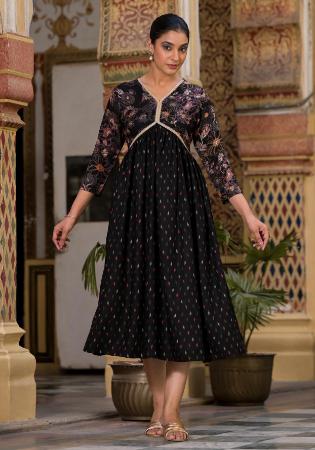 Picture of Ideal Rayon Black Kurtis & Tunic