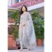 Picture of Beautiful Linen Dark Sea Green Readymade Salwar Kameez